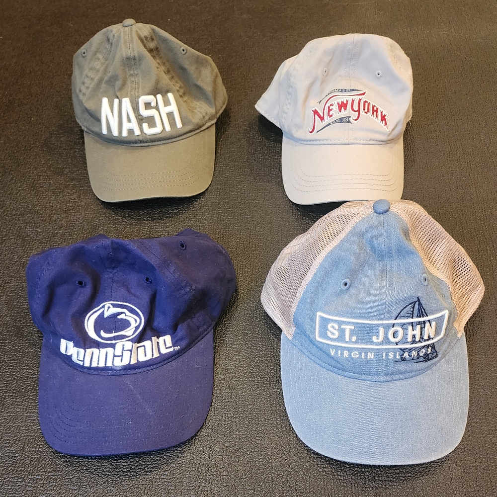 Set of Four Graphic Baseball Caps